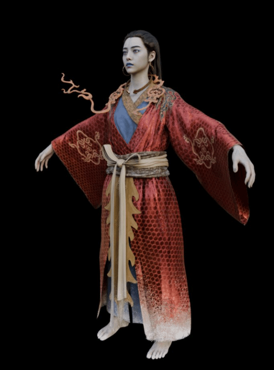 《黑神话:悟空》亢金星君3D模型提取:冰雪玉足超美