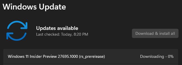 微软 Win11 Canary 27695 预览版发布:左对齐任务栏上小部件面板入口启用新位置