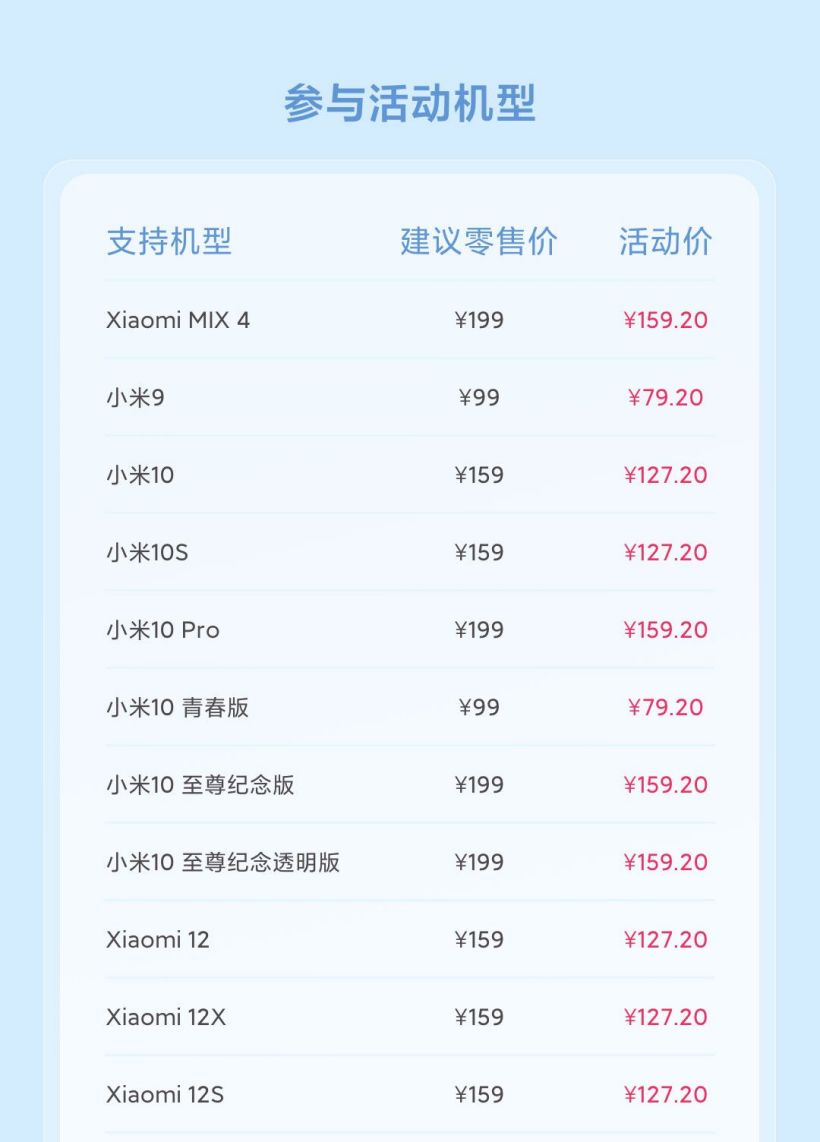 小米推出 9 月“手机电池 8 折换新”活动：32 款机型，79.2 元起