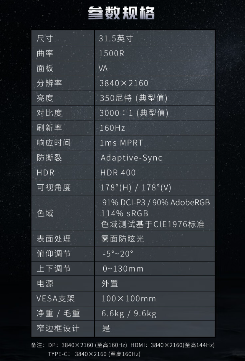 微星 MAG321CUP 显示器开售:31.5 英寸曲面、4K 160Hz,2999 元