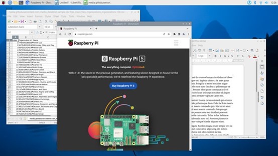图二 : 典型Raspberry Pi OS操作系统的图形用户界面(图片来源:树莓派官网)