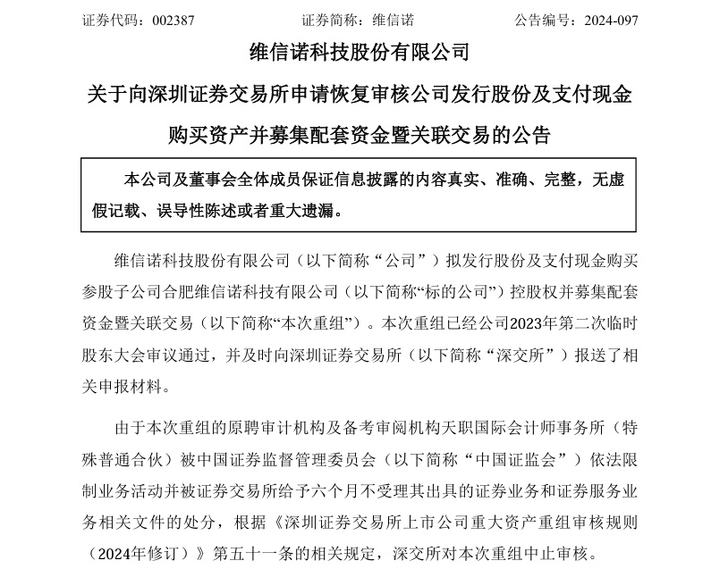 维信诺公告