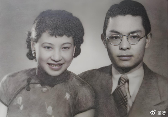 年轻时的林海音与丈夫夏承楹