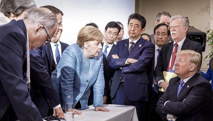 2018年6月9日,加拿大拉马尔拜,七国集团峰会。图片来源:视觉中国