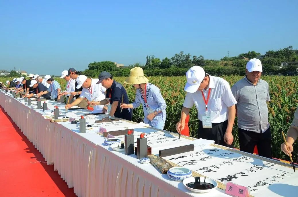 ▲泸州老窖“高粱红了”大型文化采风活动以书画、摄影为切入点,让隽永的才华和醇正的酒香珠联璧合