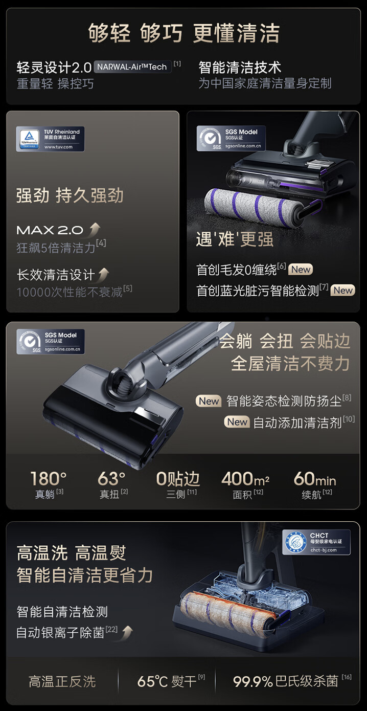 20000Pa 大吸力:云鲸 S2 无线洗地机 1599 元官方新低(上市价 2899 元) 第3张 20000Pa 大吸力:云鲸 S2 无线洗地机 1599 元官方新低(上市价 2899 元) 第3张