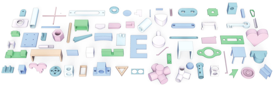 图 4. CAD-GPT 生成的各种 CAD 模型展示