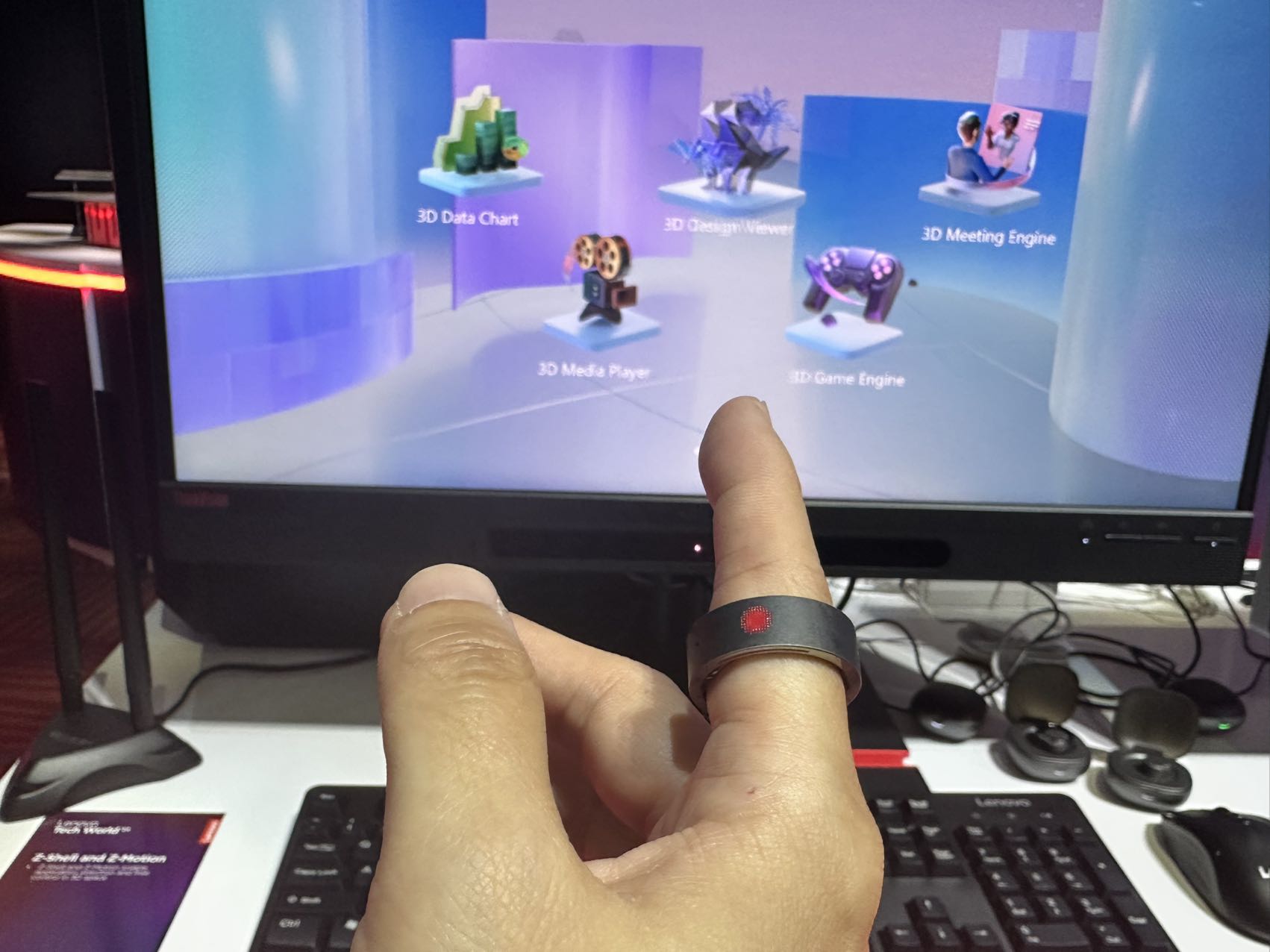 聯想推出的概念型產品Lenovo 3D Track Point;圖片由作者拍攝