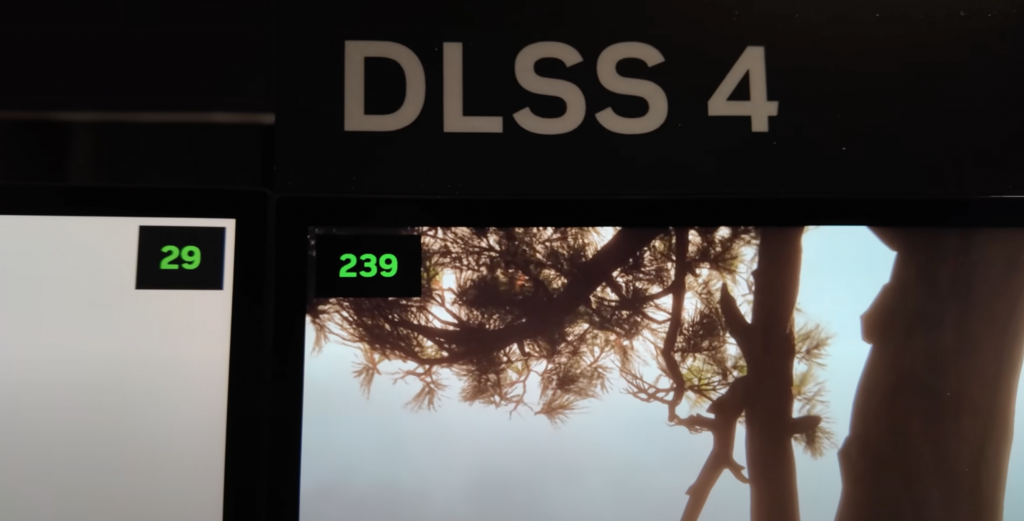 CES 上 RTX 5090 運行《黑神話》開啟 DLSS4 前後對比，圖源：YouTube @Frame Chasers