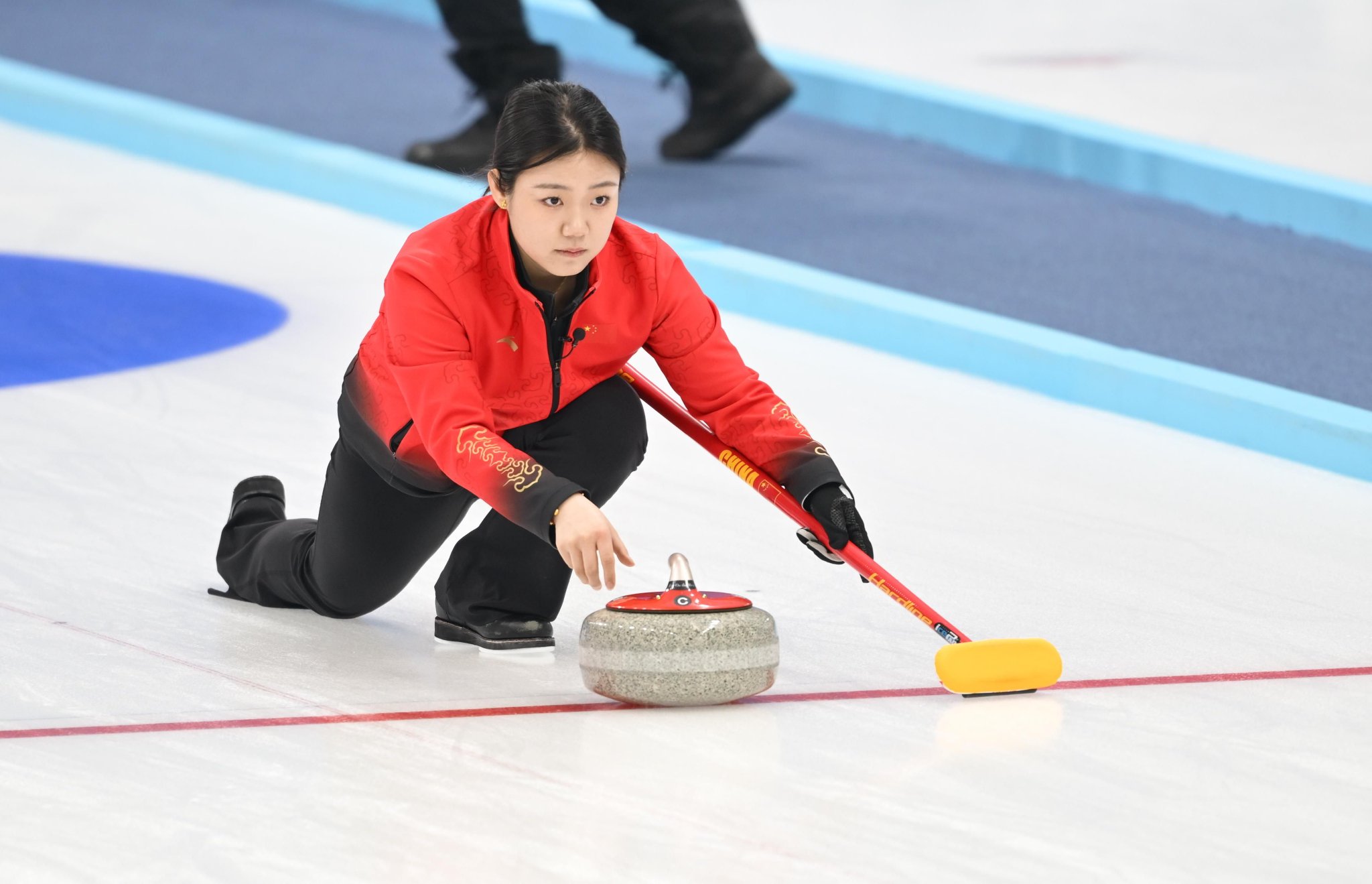 中國隊韓雨正在比賽中