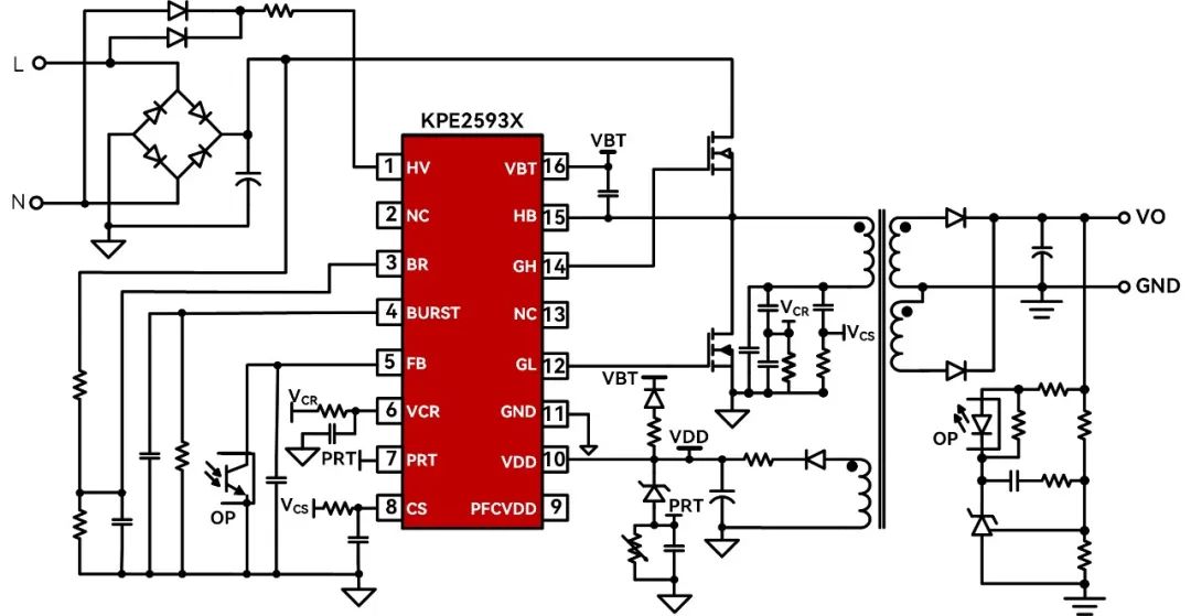 图 1 |KPE2593X典型应用电路图