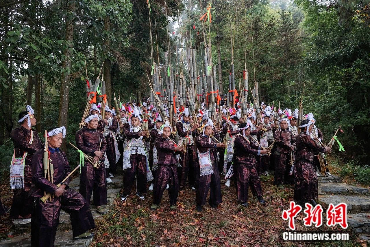 貴州省黎平縣肇興侗寨舉行盛裝巡遊歡度侗年。楊代富 攝