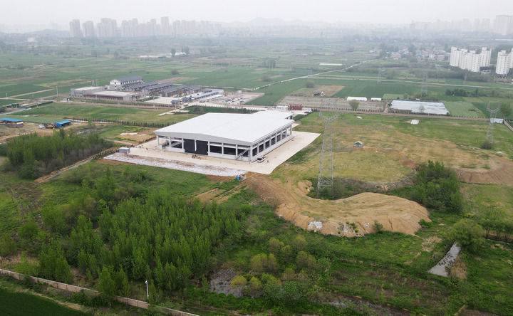 安徽淮南武王墩一號墓考古發掘現場(2024年4月15日攝,無人機照片)。新華社記者 黃博涵 攝