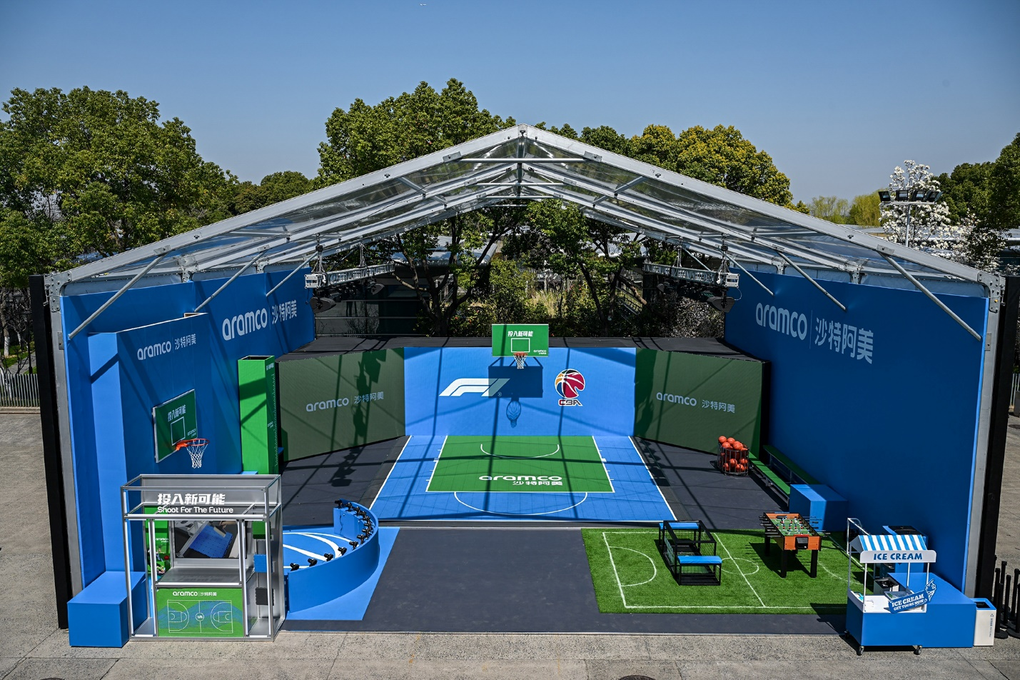 2025 F1中国大奖赛期间，沙特阿美为观众打造体育互动区