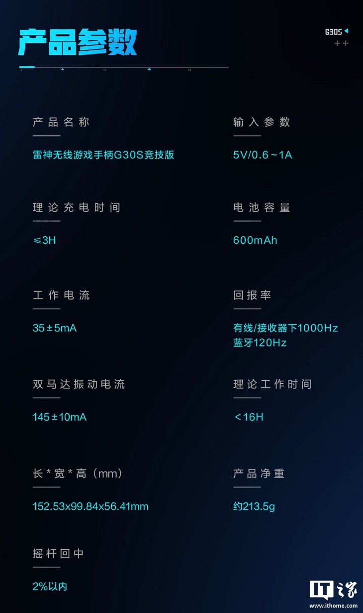 京东雷神 G30S 竞技版手柄109 元直达链接