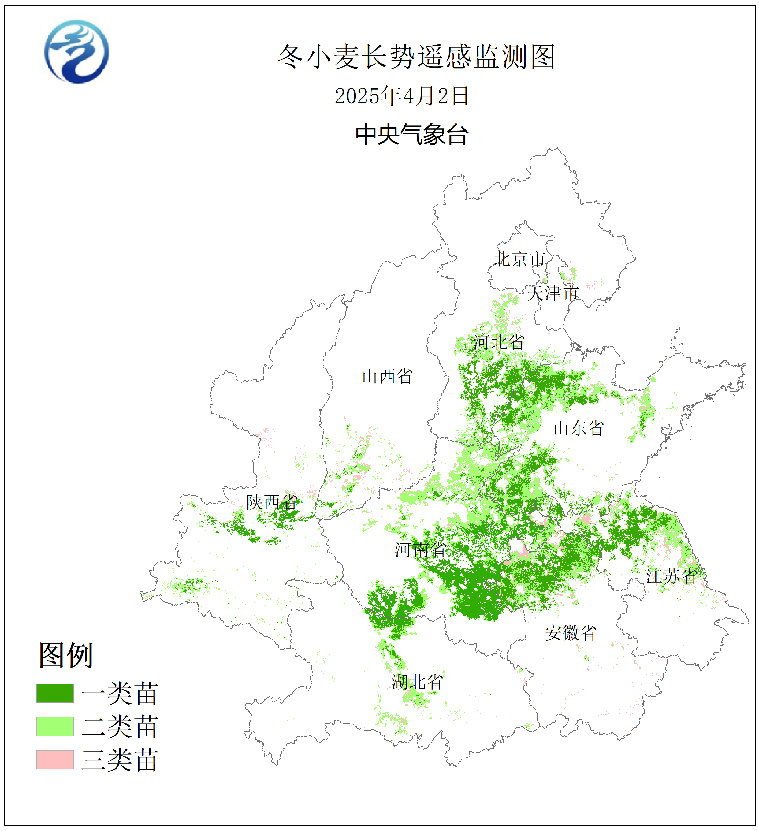 图1 冬小麦主产省苗情