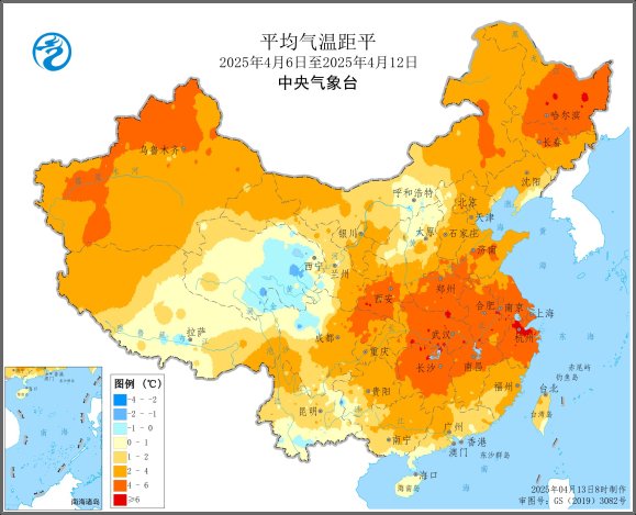 图1 全国平均气温距平