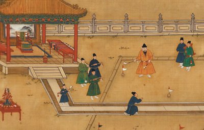 明代《明宣宗行樂圖》局部。資料圖片
