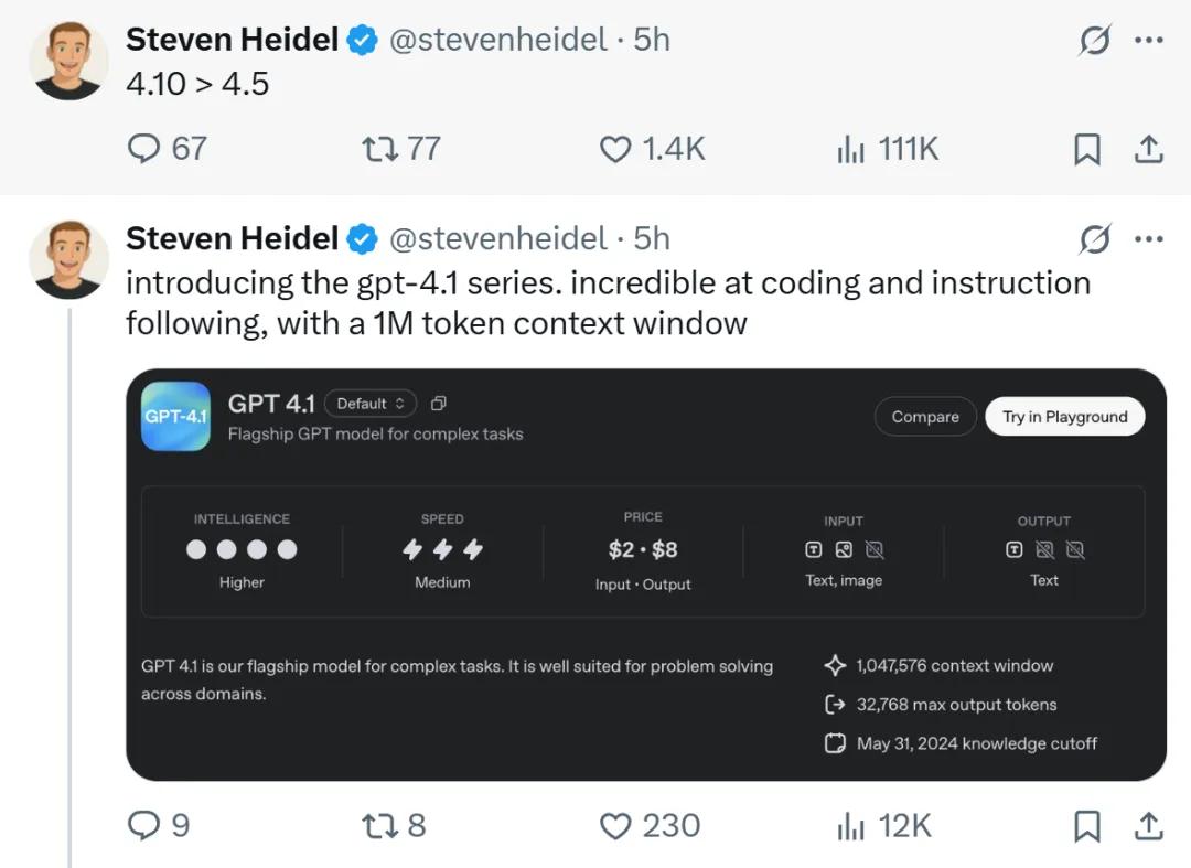 圖源:https://x.com/stevenheidel/status/1911833398588719274