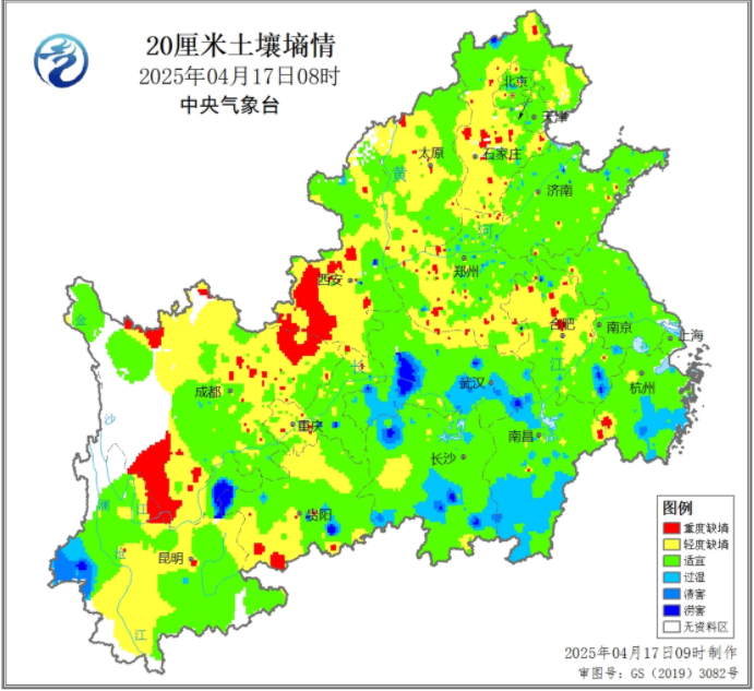 图2 冬小麦和油菜产区20厘米土壤墒情监测