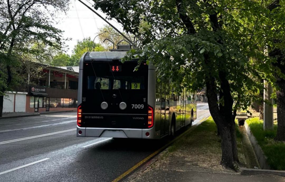 在哈萨克斯坦的阿拉木图,经常可以看到宇通的无轨电车行驶在街头 摄 王靖扬