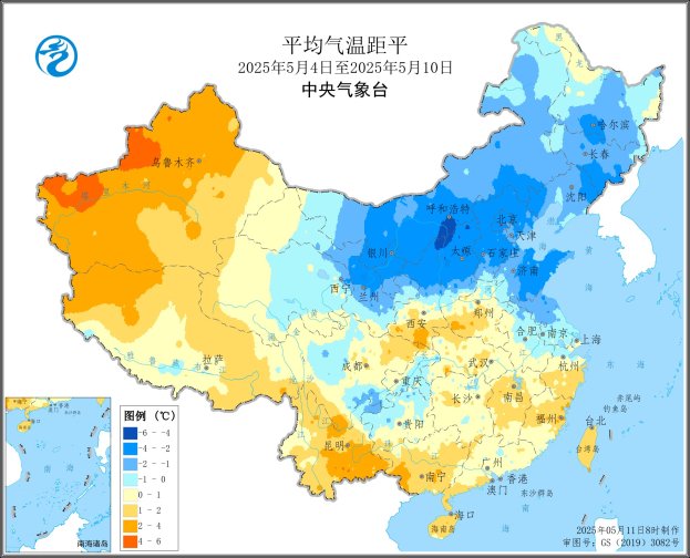 图1 全国平均气温距平