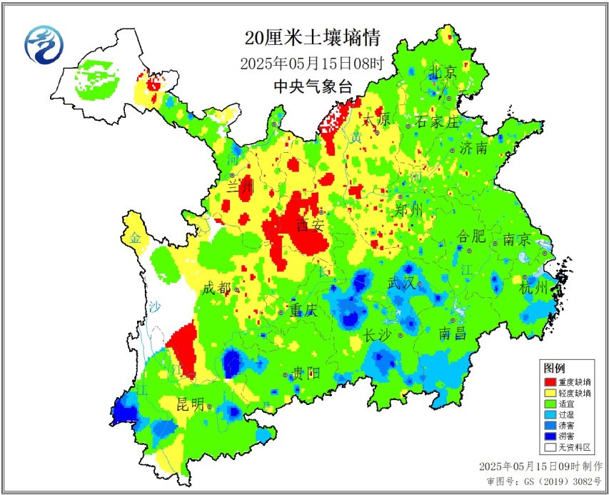 图2 冬小麦和油菜产区20厘米土壤墒情监测