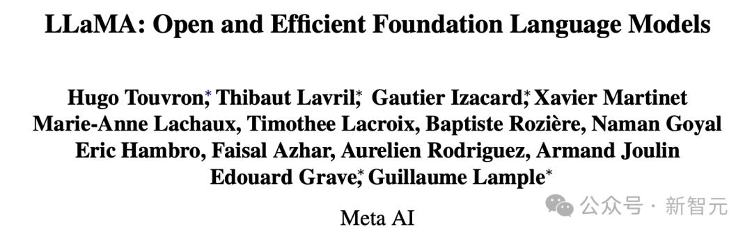 論文地址:https://arxiv.org/pdf/2302.13971