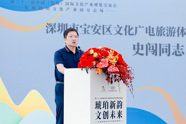 ▲深圳市宝安区文化广电旅游体育局党组成员、副局长史闯致辞