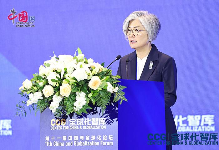 美國亞洲協會主席兼CEO、南韓原外交部長康京和發表主旨演講。(CCG供圖)