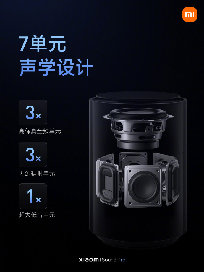 京东小米 Sound Pro 智能音箱7 单元高保真20:00 国补 611 元直达链接