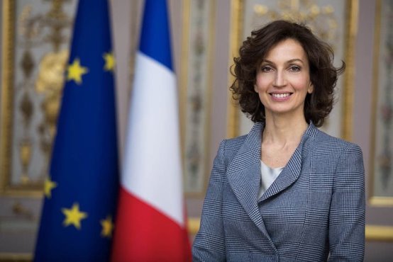 图为联合国教科文组织总干事,奥德蕾·阿祖莱Audrey Azoulay
