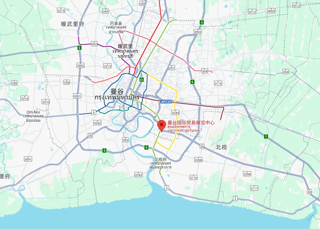 ▲ 泰国曼谷国际贸易展览中心(BITEC)地理位置