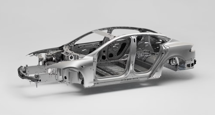 ▲特斯拉 Model S 车架