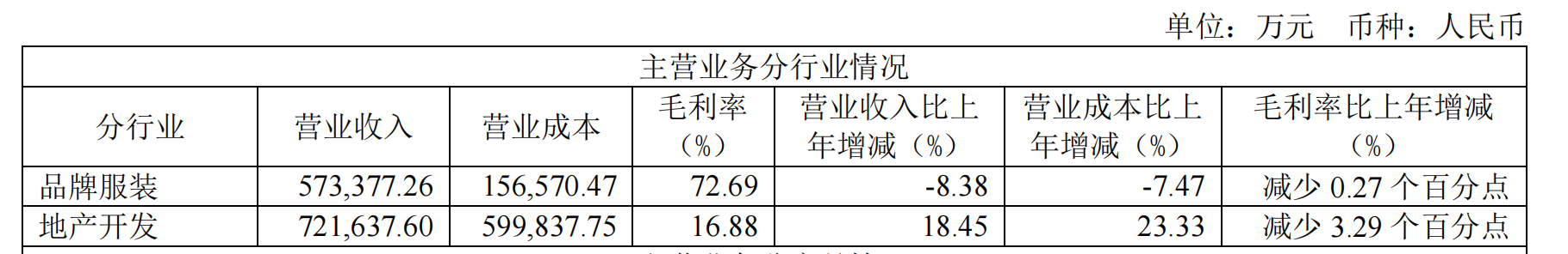 图/雅戈尔2024年财报截图