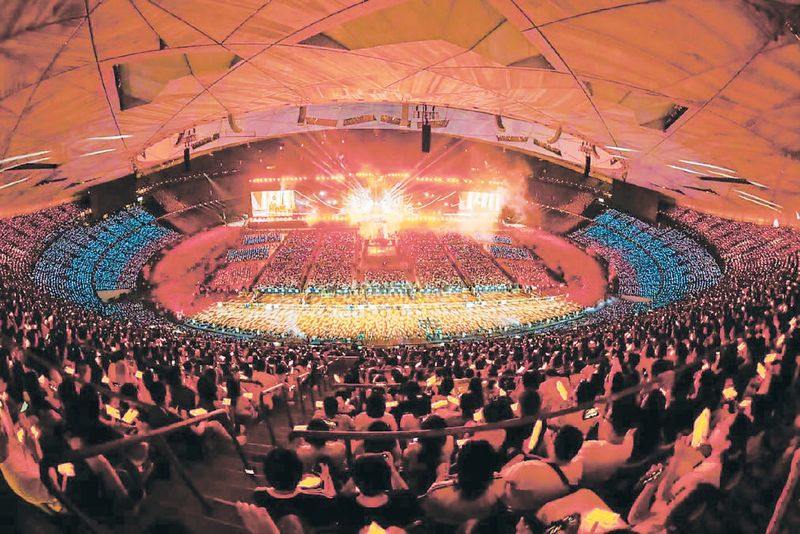 林俊杰鸟巢演唱会现场。