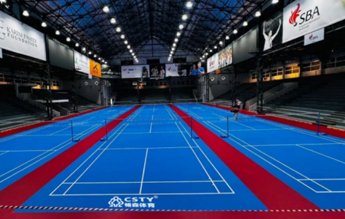 畅森体育承建铺装新加坡羽毛球协会总部馆地板系统
