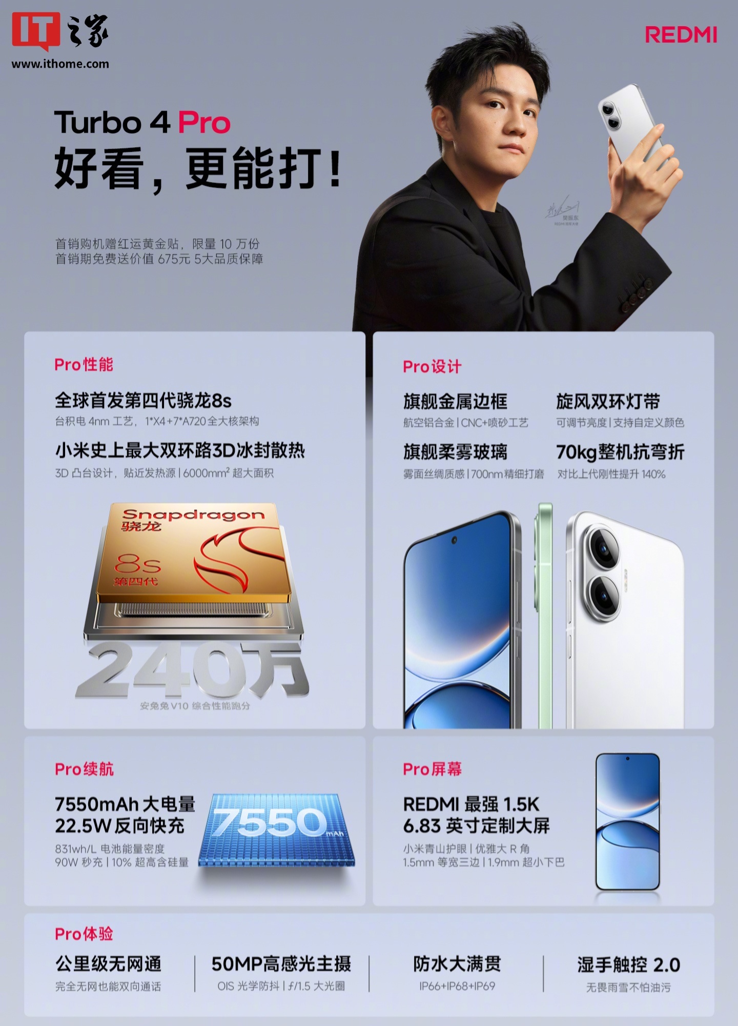 京东小米(MI)REDMI Turbo 4 Pro「粉金」1899 元直达链接