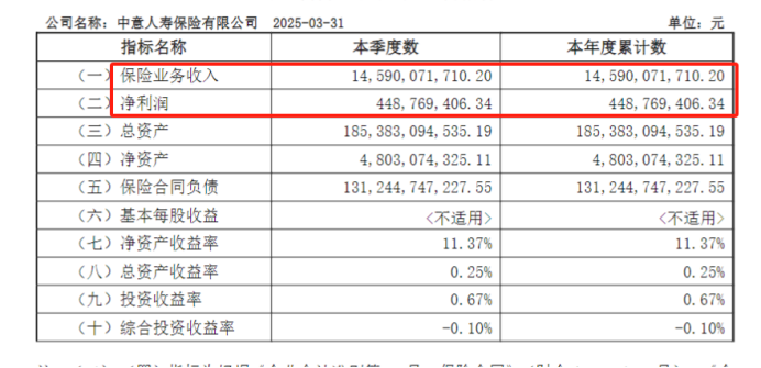 2025年第一季度偿付能力报告