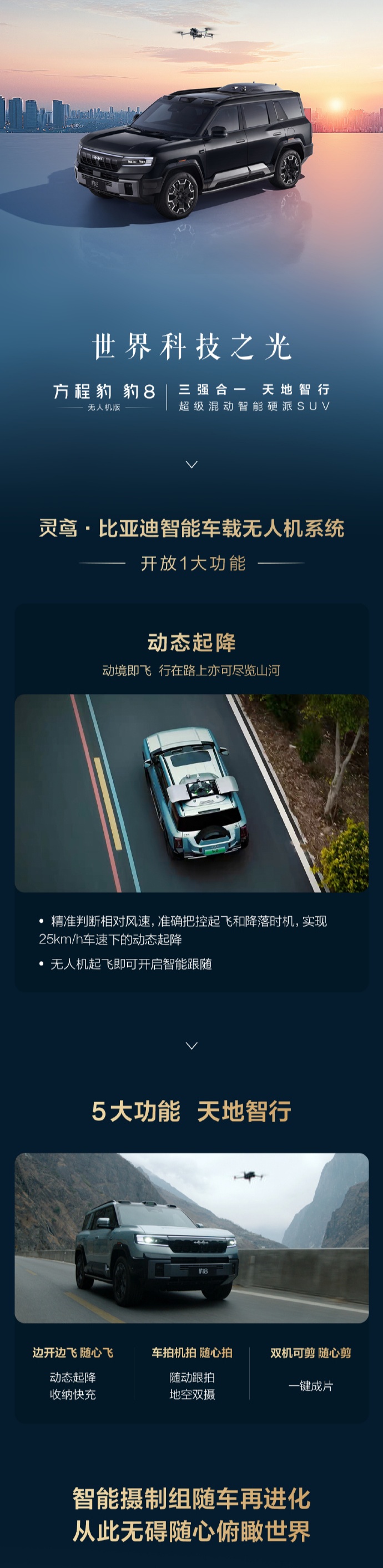 比亚迪方程豹豹 8 无人机版“动态起降”功能开启 OTA 推送,支持智能跟随