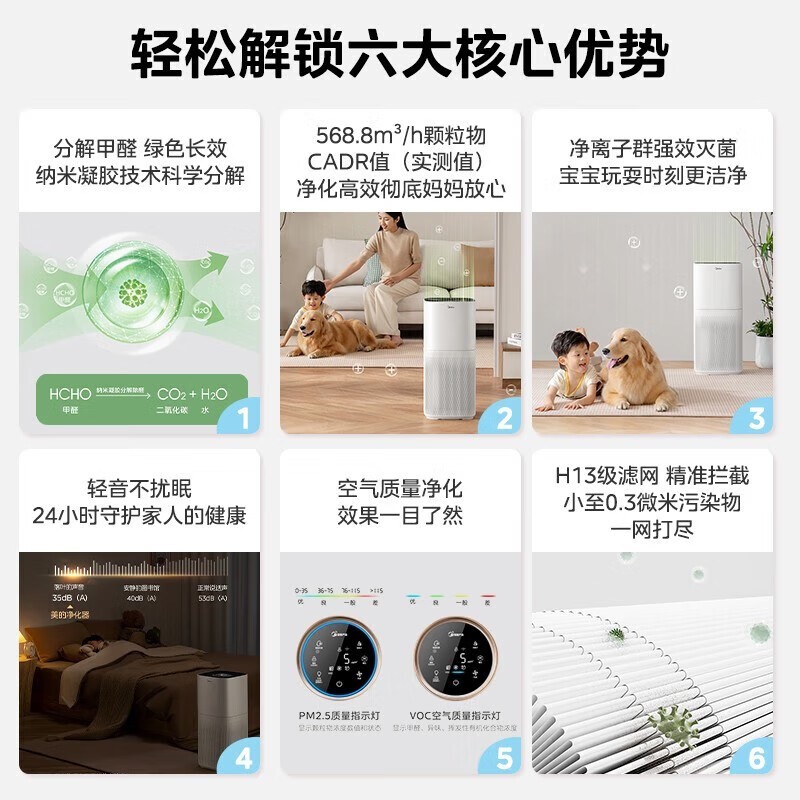 美的森林Air3空气净化器京东859元热卖
