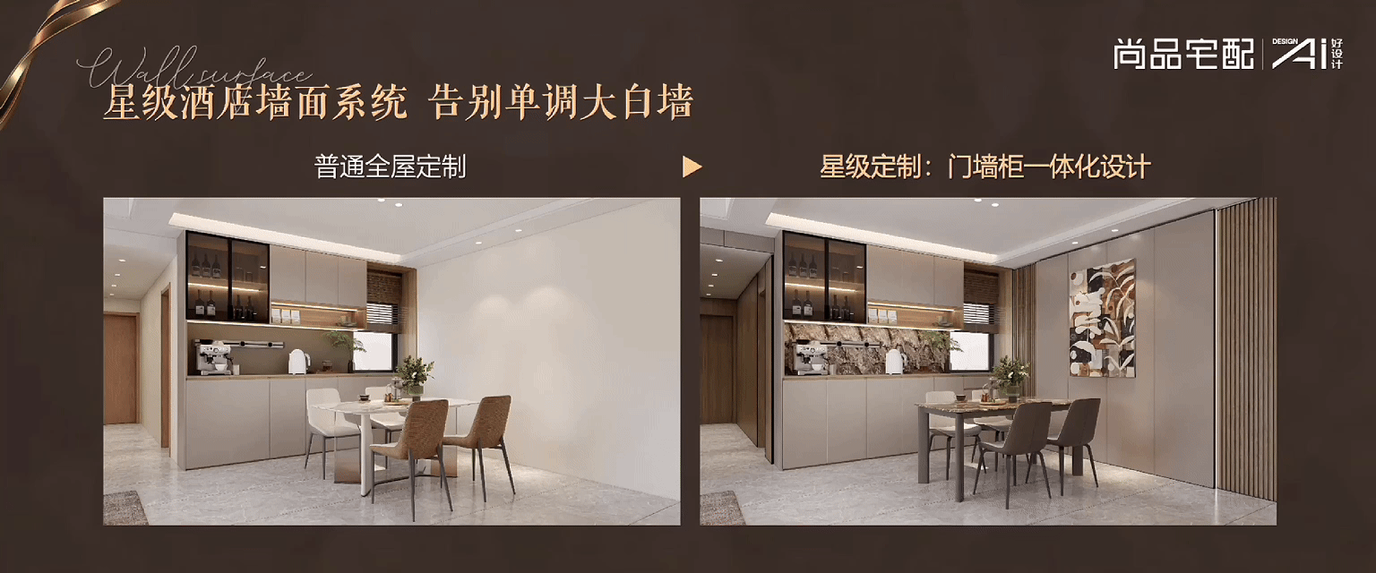“全屋星级定制”是通过门、墙、柜、配、家电的一体化设计,实现全空间规划、全品类搭配与全案设计交付。受访者供图