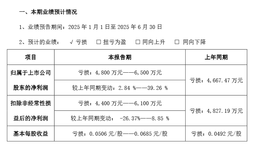 图4:ST凯文2025年半年度业绩预告