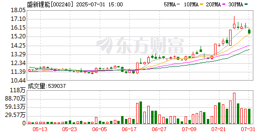 盛新锂能:累计回购公司股份9752800股