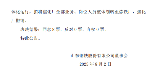 来源:山东钢铁公告,泰科钢铁整理编辑