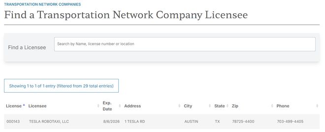 特斯拉在美国得州获网约车服务许可证