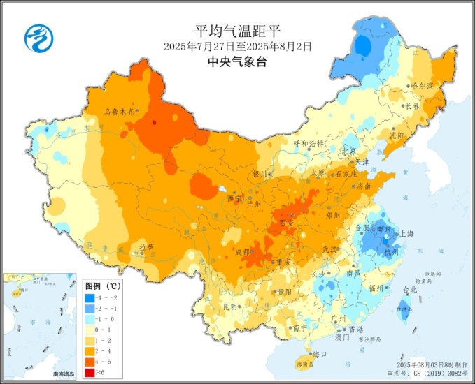 图1 全国平均气温距平