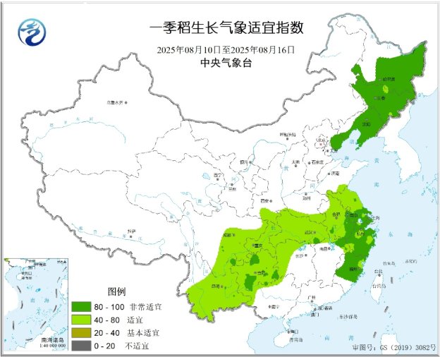 附图4 一季稻生长气象适宜指数