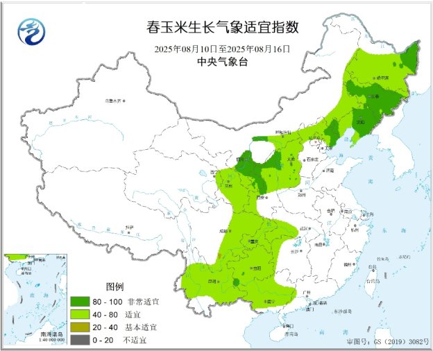 附图3 春玉米生长气象适宜指数