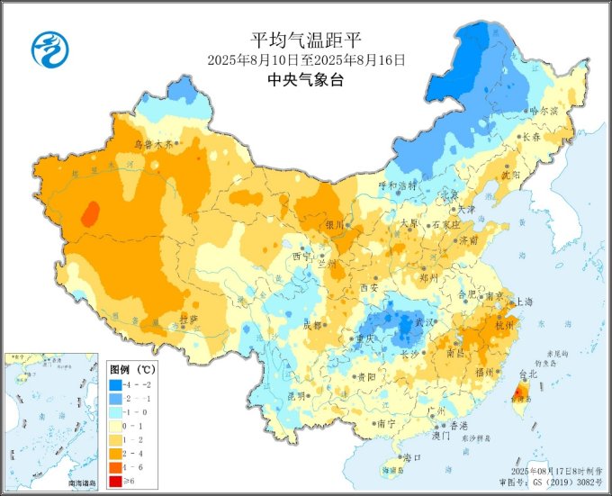 图1 全国平均气温距平